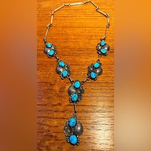 Adele Lee Navajo, sterling, silver turquoise necklace vintage, collectable